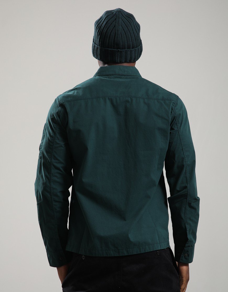 C.P. Company Organic Gabardine Hidden Zip Lens Overshirt Ponderosa Pine