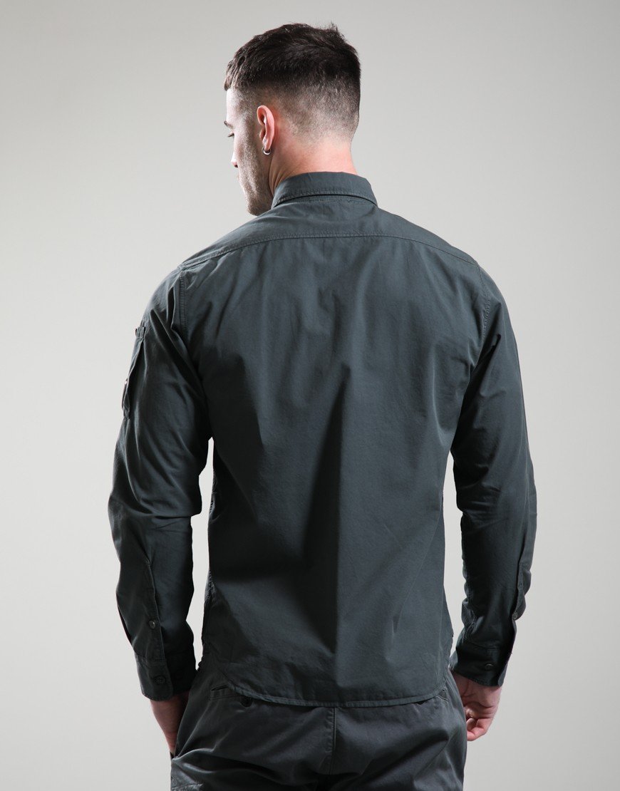 C.P. Company Organic Gabardine Long Sleeve Lens Shirt Gunmetal