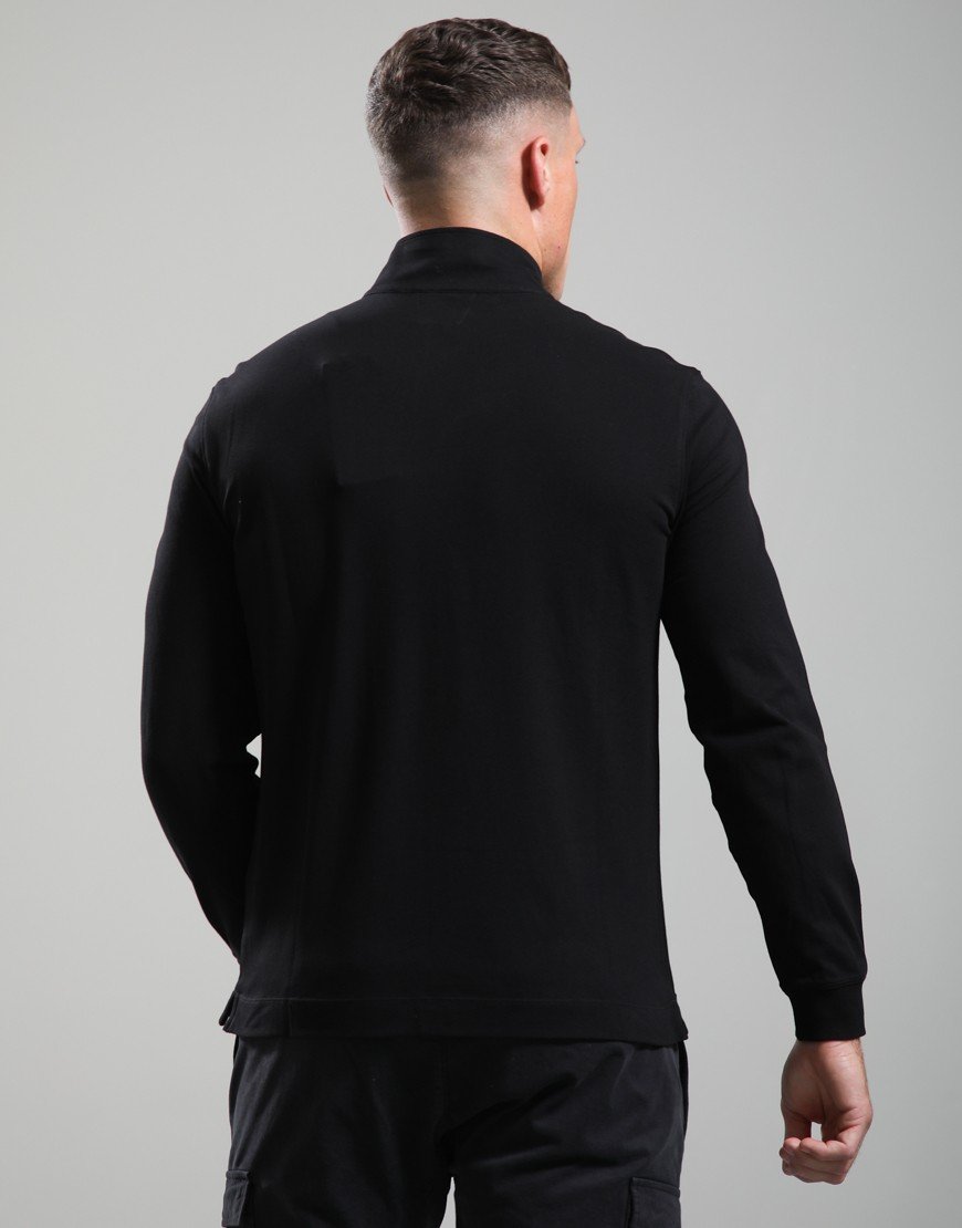 C.P. Company Long Sleeve Stretch Piquet Polo Shirt Black