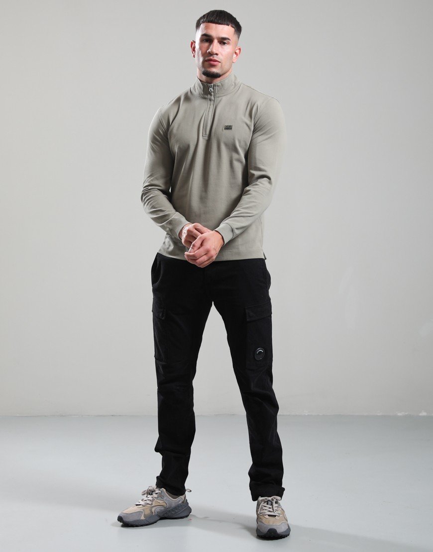 C.P. Company Long Sleeve Stretch Piquet Polo Shirt Fallen Rock