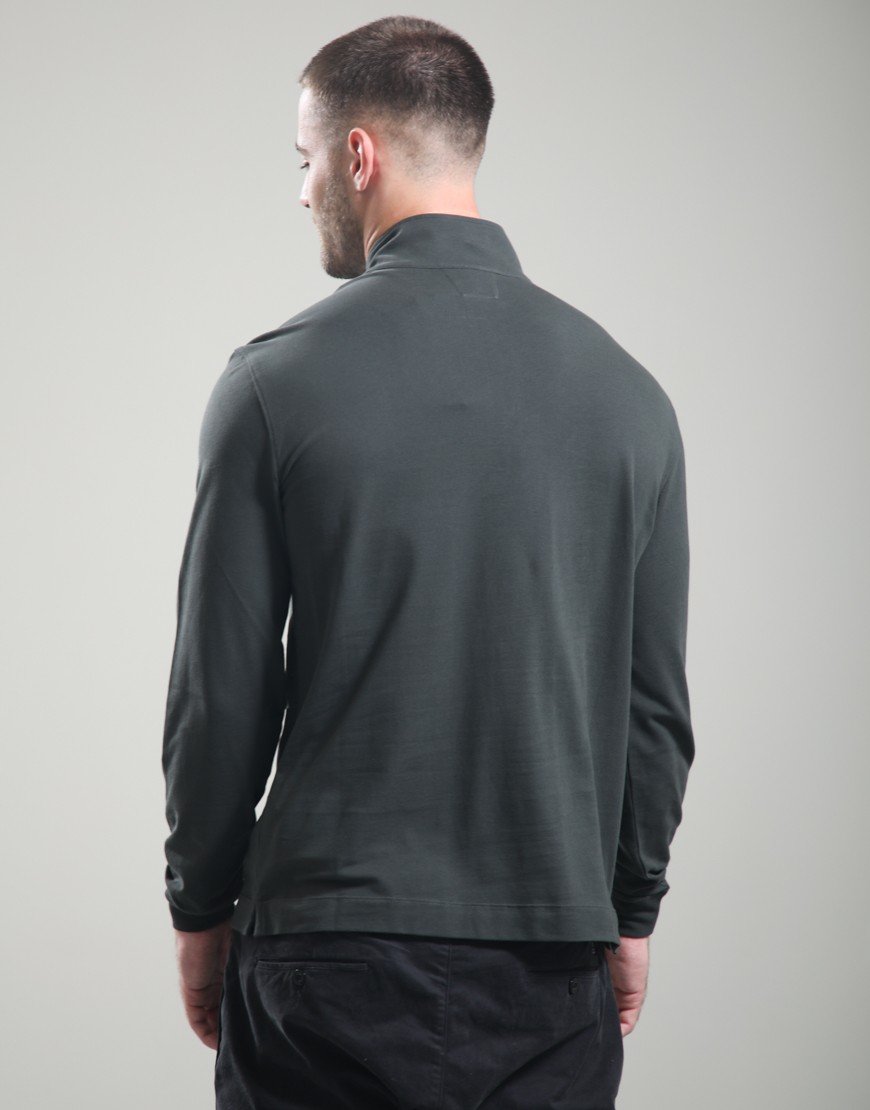 C.P. Company Long Sleeve Stretch Piquet Polo Shirt Raven