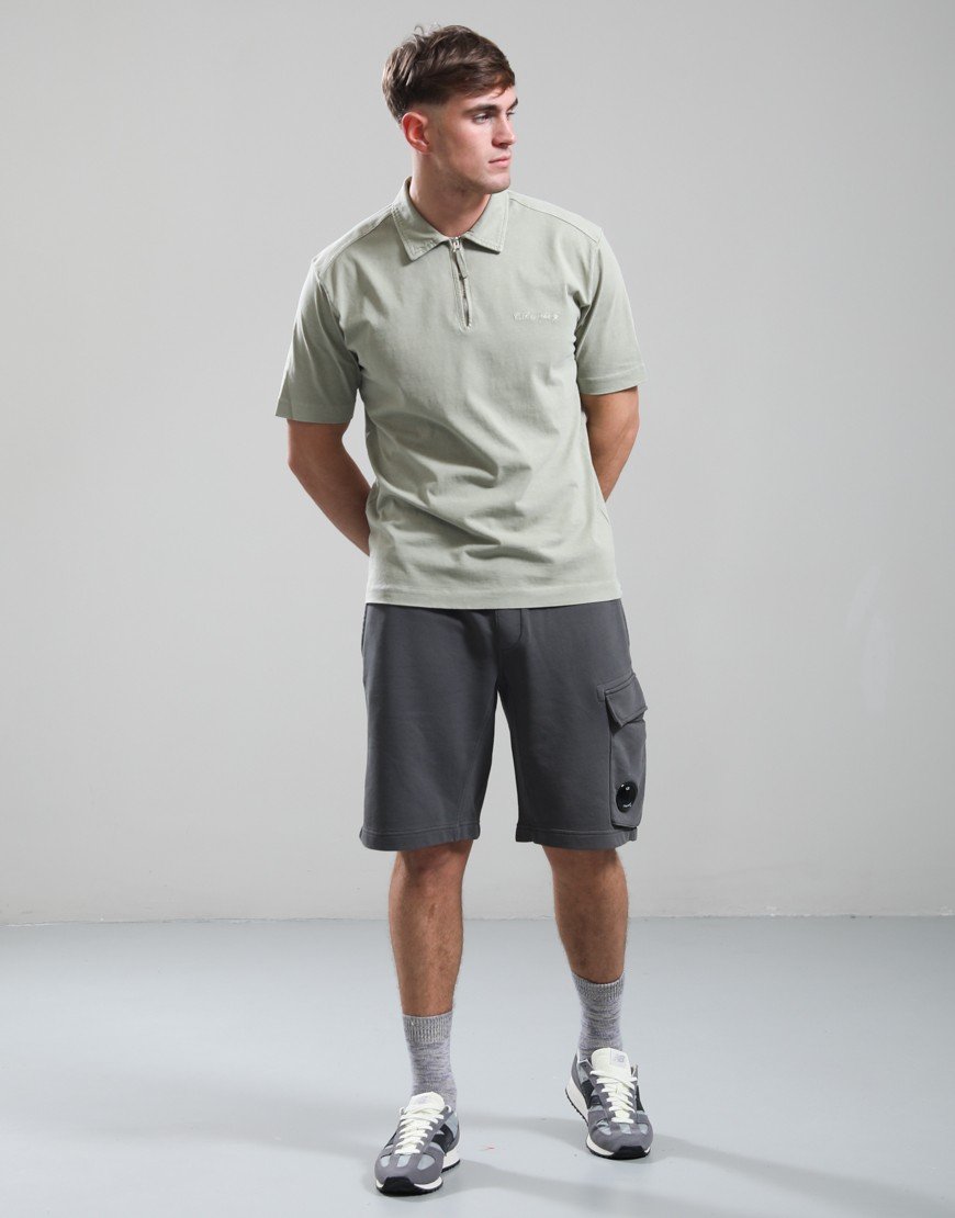 C.P. Company 1020 Jersey Polo Shirt Moss Gray