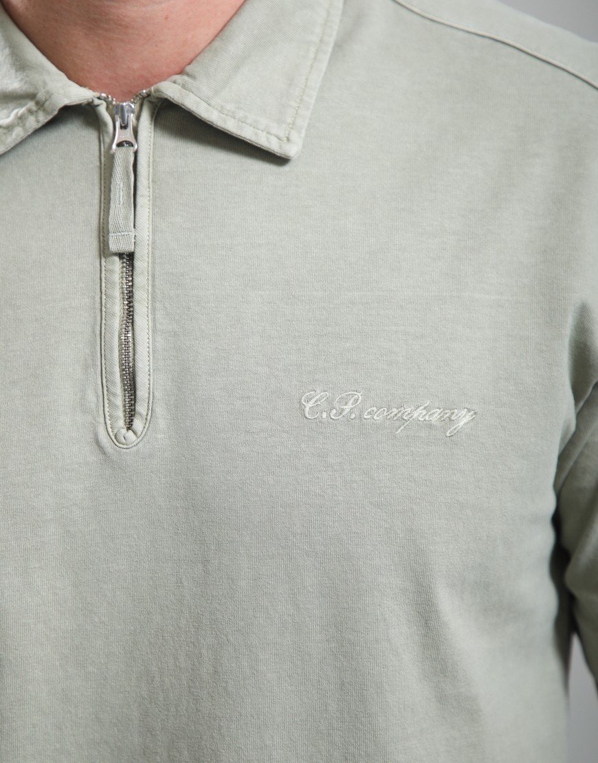 C.P. Company 1020 Jersey Polo Shirt Moss Gray