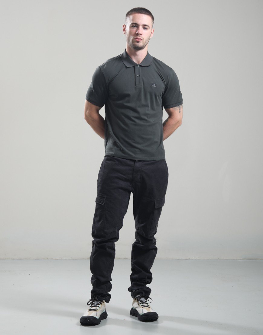 C.P. Company Stretch Piquet Polo Shirt Raven