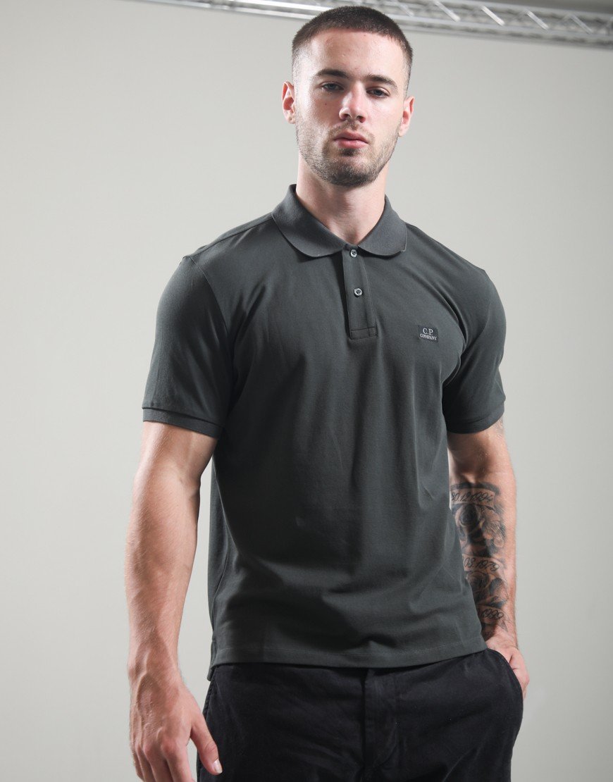 C.P. Company Stretch Piquet Polo Shirt Raven
