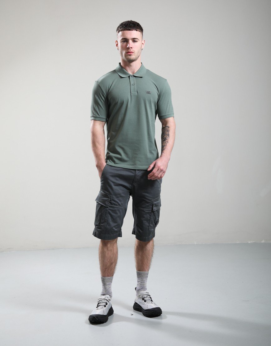 C.P. Company Stretch Piquet Short Sleeve Polo Shirt Laurel Wreath