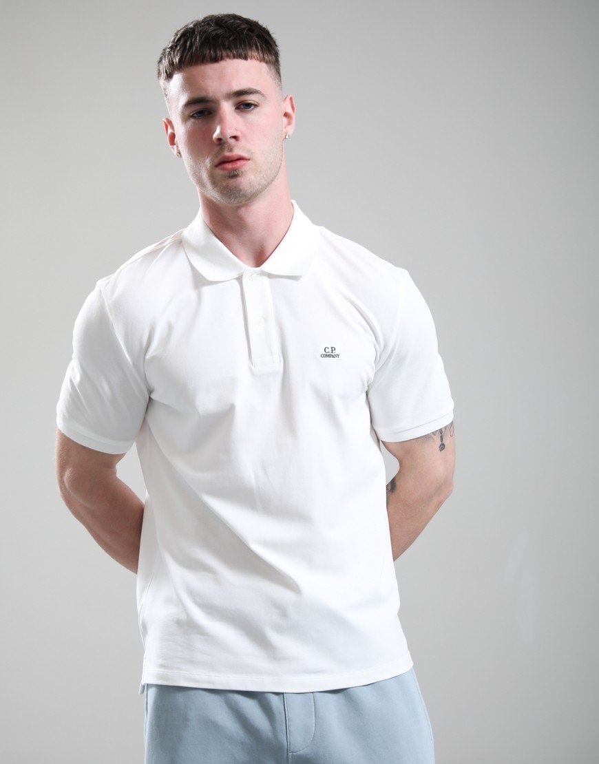 C.P. Company Stretch Piquet Polo Shirt Gauze White