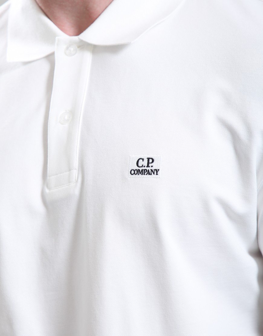 C.P. Company Stretch Piquet Polo Shirt Gauze White