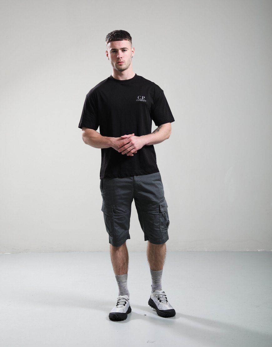 C.P. Company Stretch Sateen Cargo Lens Shorts Gunmetal