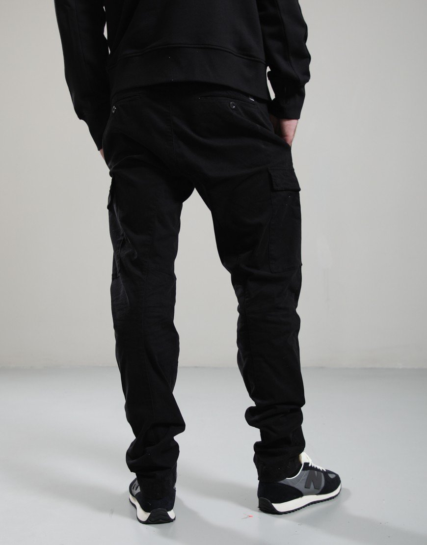 C.P. Company Stretch Sateen Ergonomic Lens Cargo Pants Black