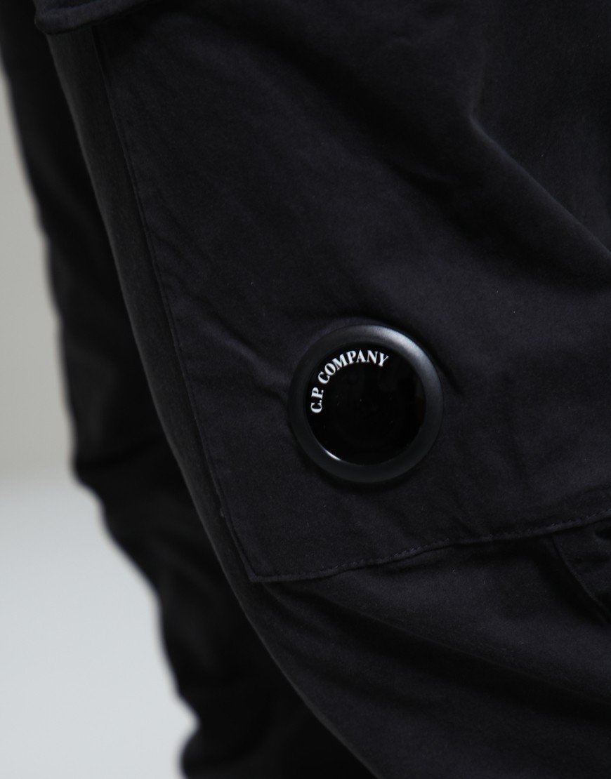 C.P. Company Stretch Sateen Ergonomic Lens Cargo Pants Raven