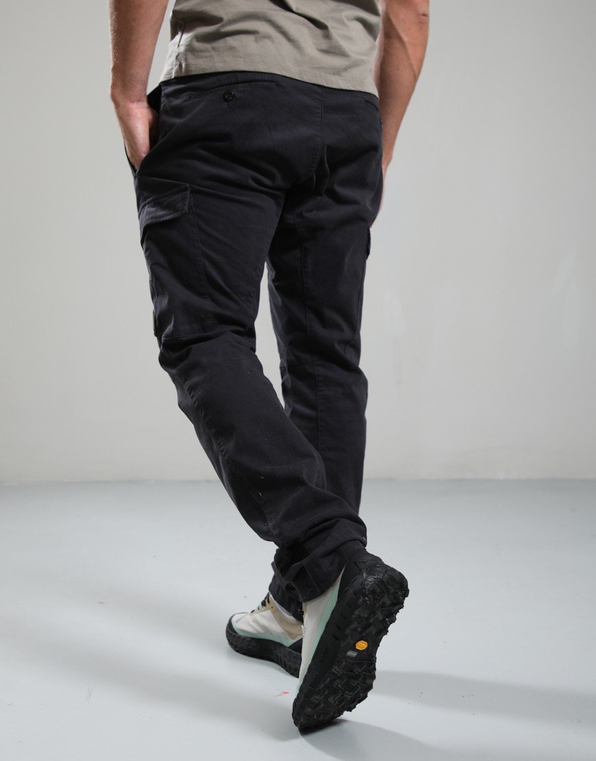 C.P. Company Stretch Sateen Ergonomic Lens Cargo Pants Raven