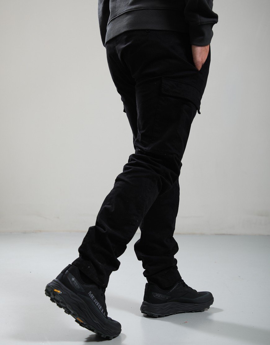 C.P. Company Stretch Sateen Ergonomic Lens Cargo Pants Black