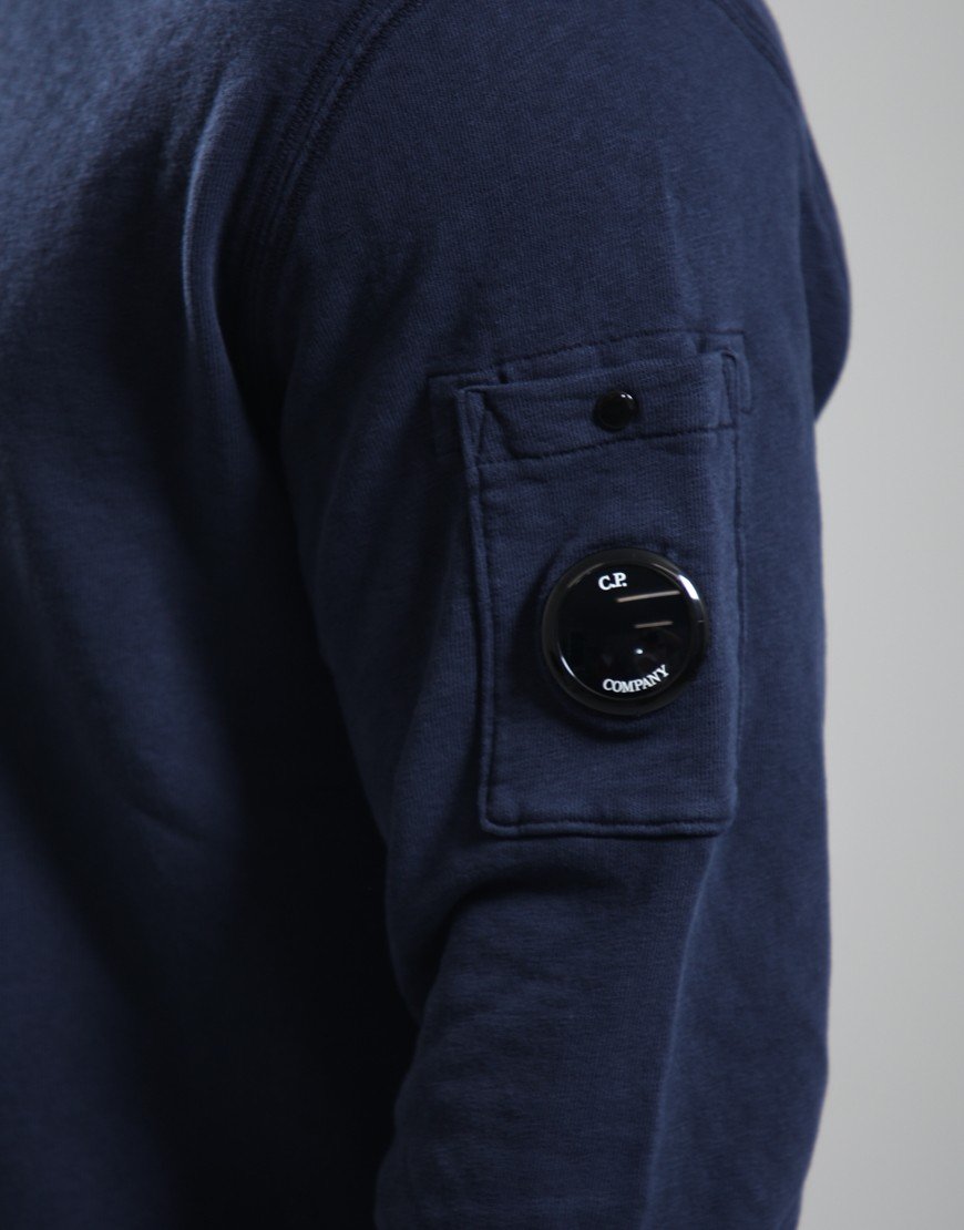 C.P. Company Malfile Fleece Polo Collar Sweatshirt Midnight Navy
