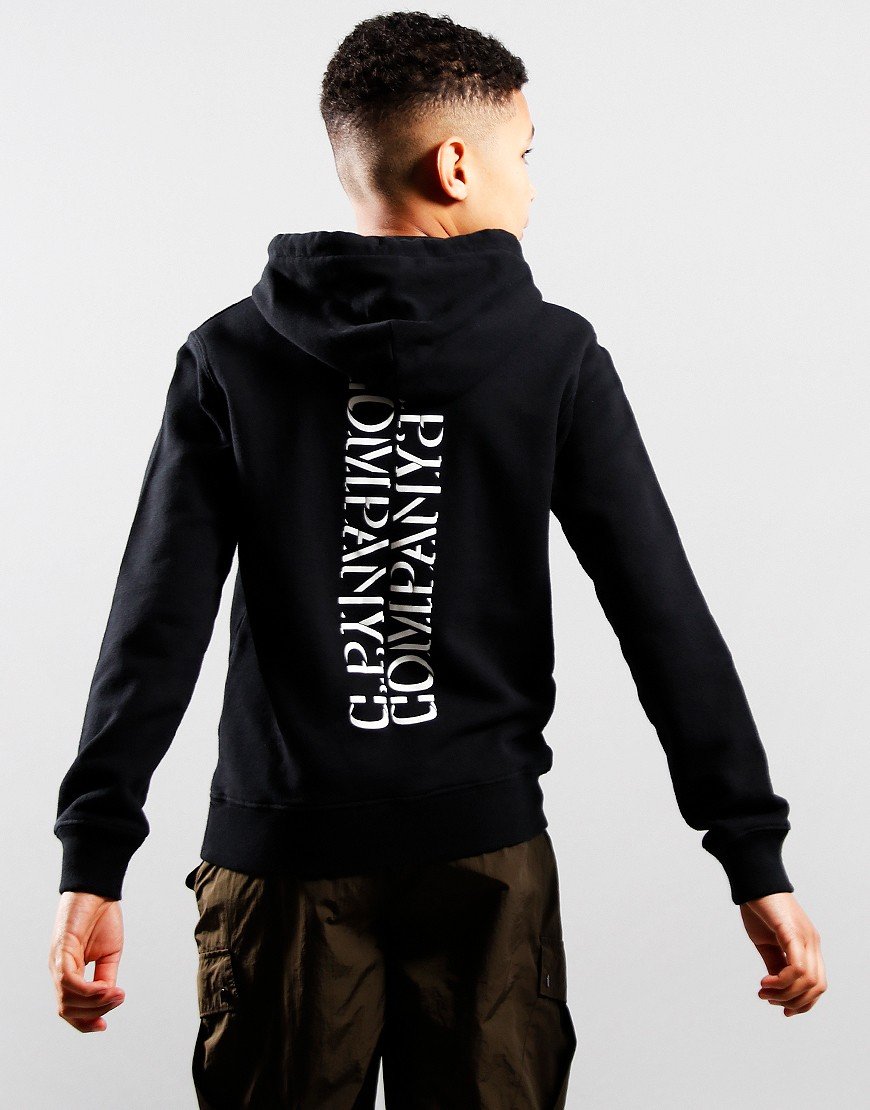 C.P. Company Kids Reverse Logo Hoodie Black