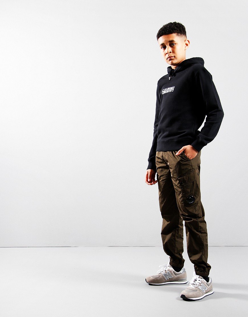 C.P. Company Kids Reverse Logo Hoodie Black