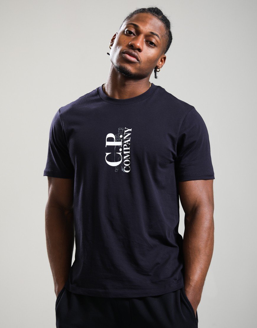 C.P. Company 30/1 Jersey Short Sleeve Printed T-Shirt Total Eclipse