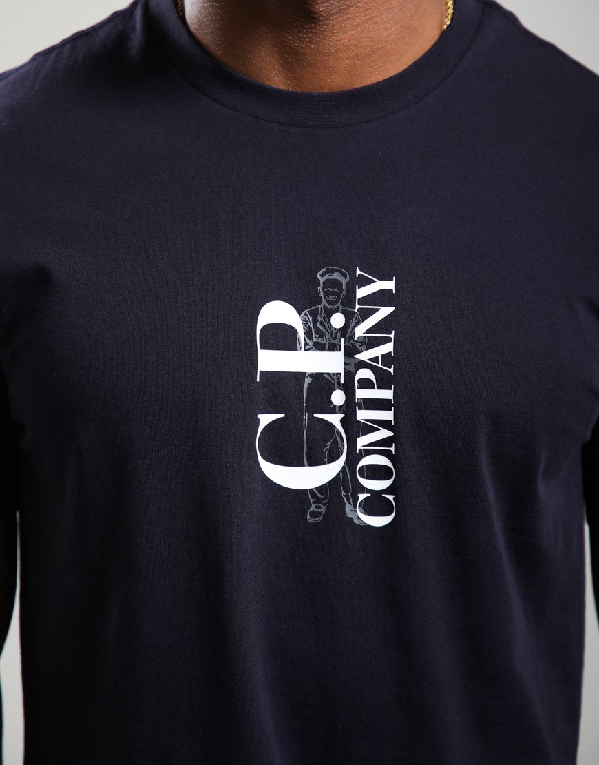 C.P. Company 30/1 Jersey Short Sleeve Printed T-Shirt Total Eclipse