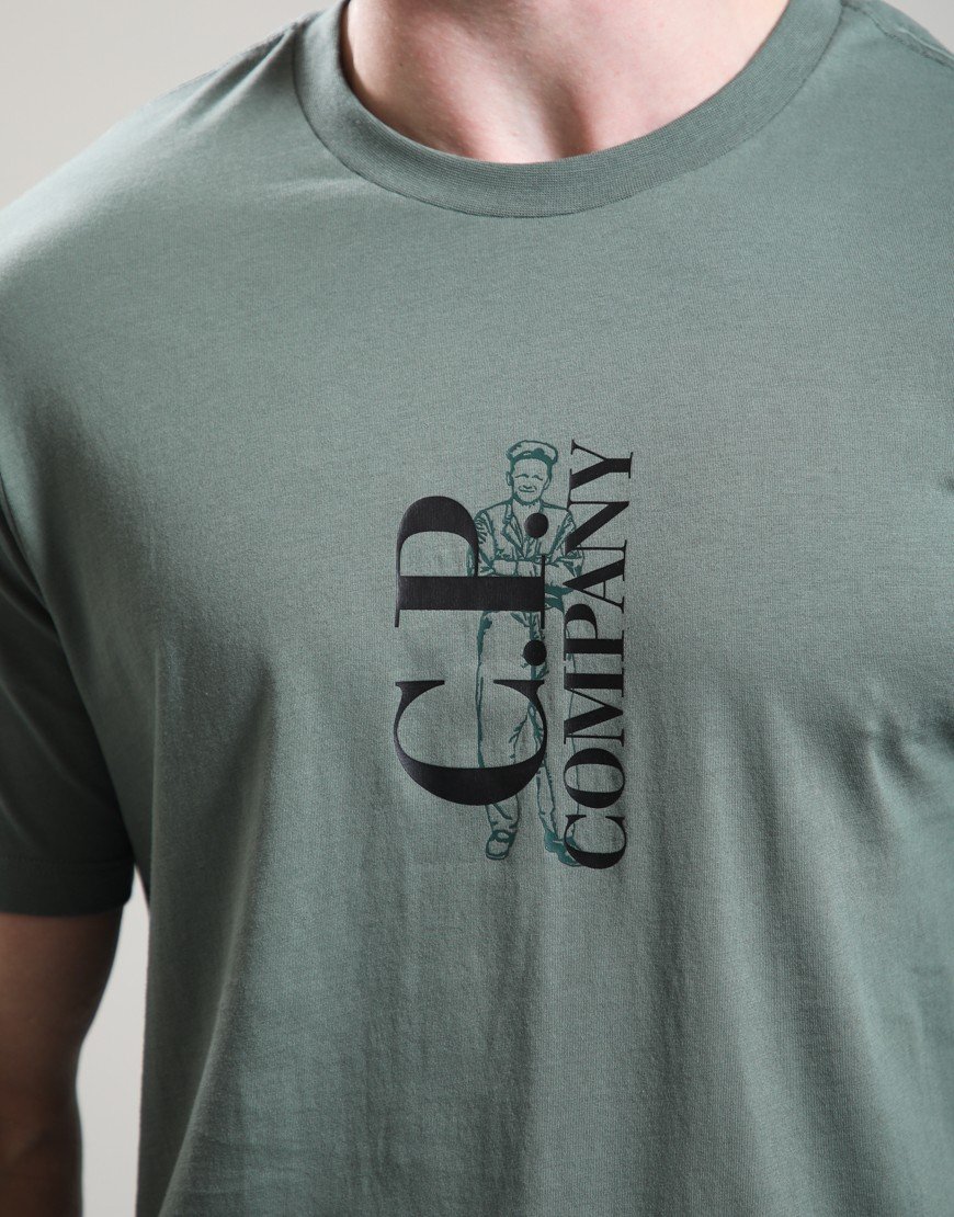 C.P. Company 30/1 Jersey Printed T-Shirt Laurel Wreath