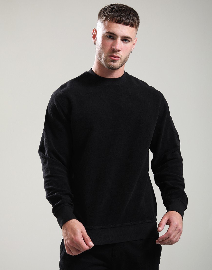 C.P. Company Brushed Diagonal Fleece Crew Sweat Black