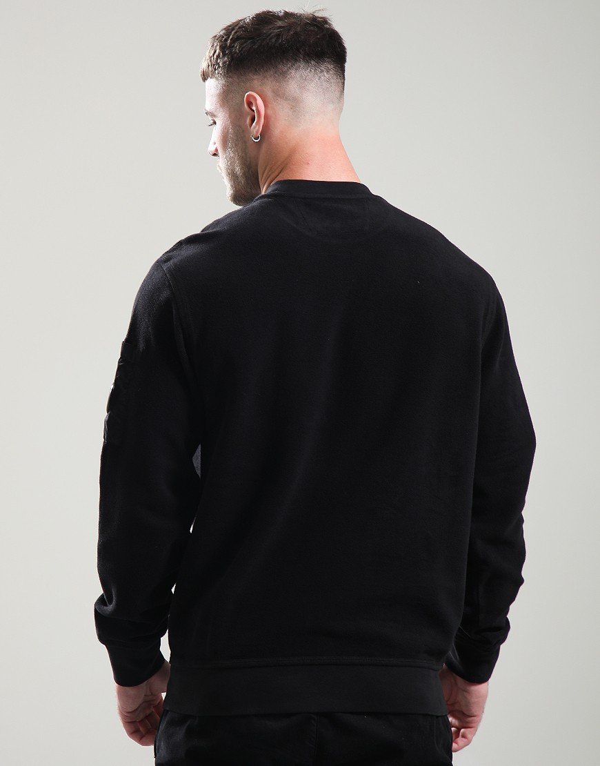 C.P. Company Brushed Diagonal Fleece Crew Sweat Black
