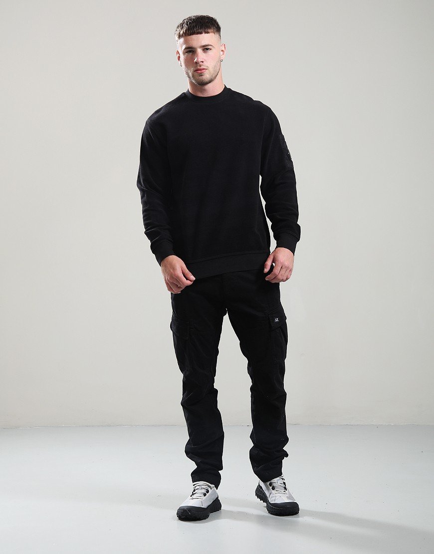 C.P. Company Brushed Diagonal Fleece Crew Sweat Black