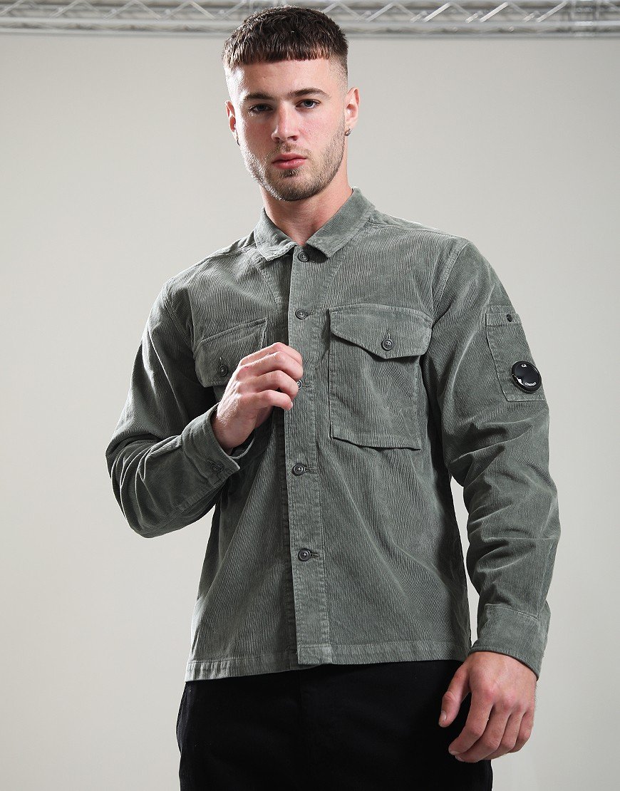 C.P. Company Corduroy Overshirt Gunmetal