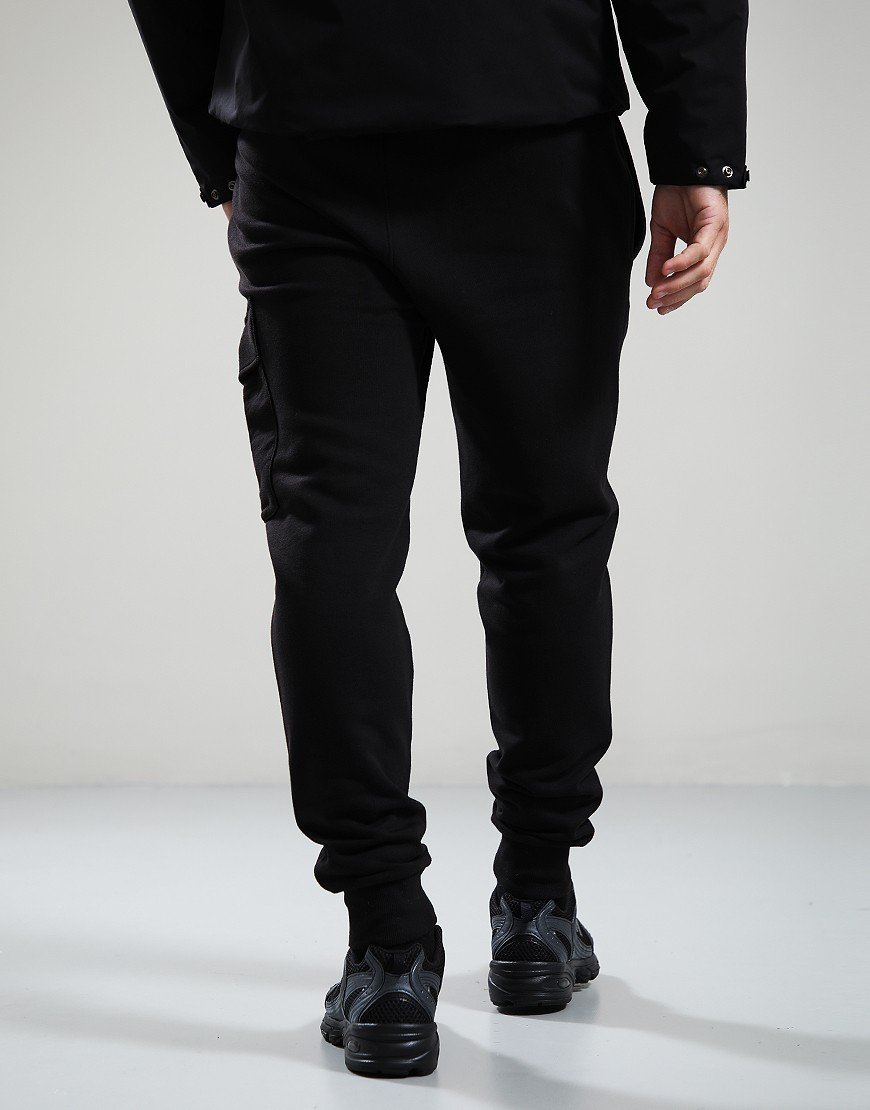 C.P. Company Diagonal Fleece Cargo Pants Black