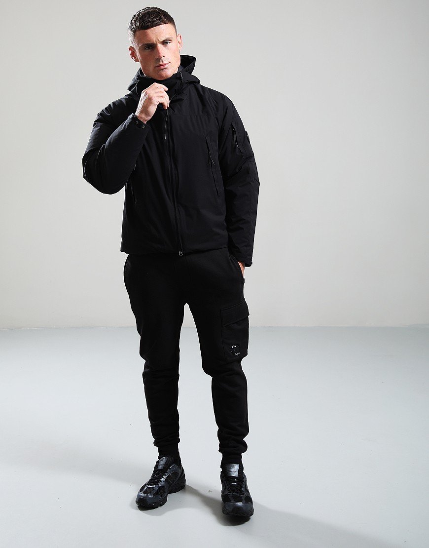 C.P. Company Diagonal Fleece Cargo Pants Black