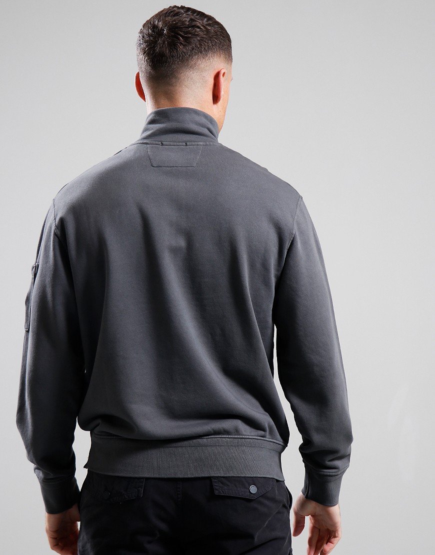 C.P. Company Diagonal Lens 1/2 Zip Sweat Smoked Pearl