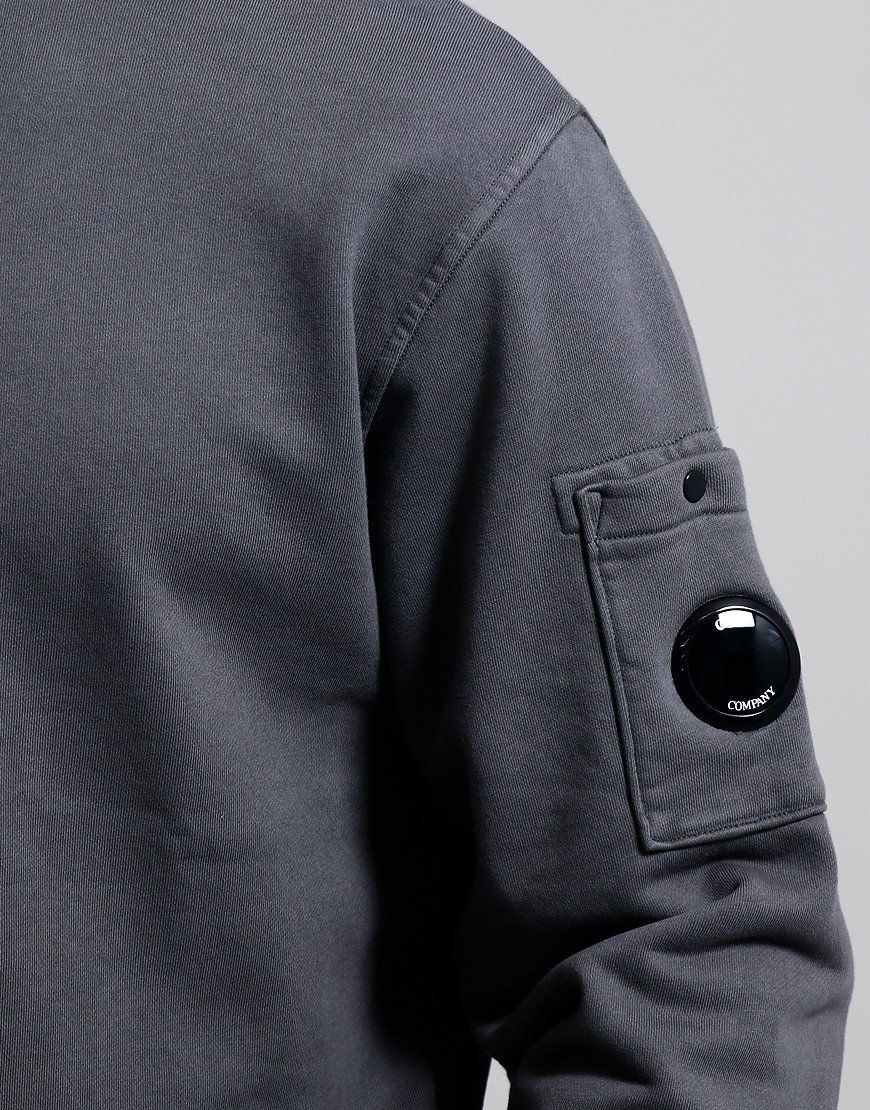 C.P. Company Diagonal Lens 1/2 Zip Sweat Smoked Pearl