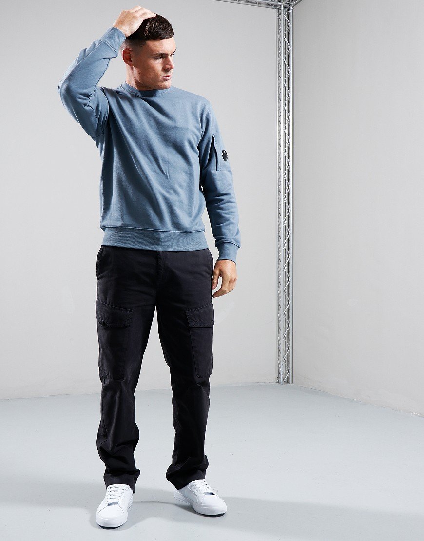 C.P. Company Diagonal Lens Fleece Crew Stormy Weather