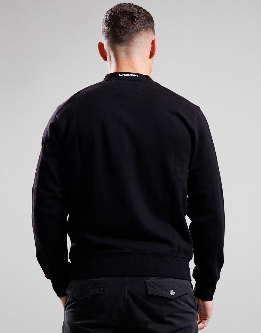 C.P. Company Diagonal Lens Fleece Crew Sweat Black