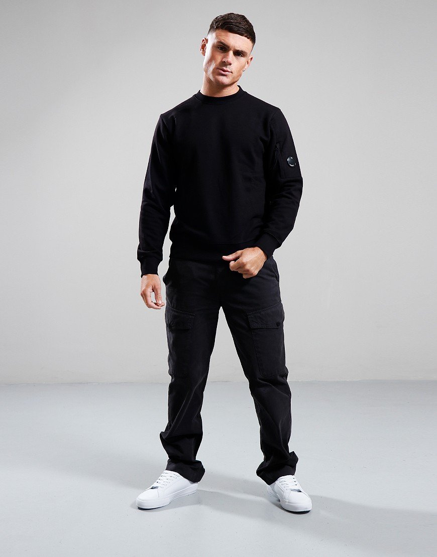 C.P. Company Diagonal Lens Fleece Crew Sweat Black