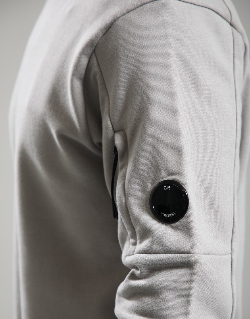 C.P. Company Diagonal Raised Fleece Crew Neck Lens Sweat Dove