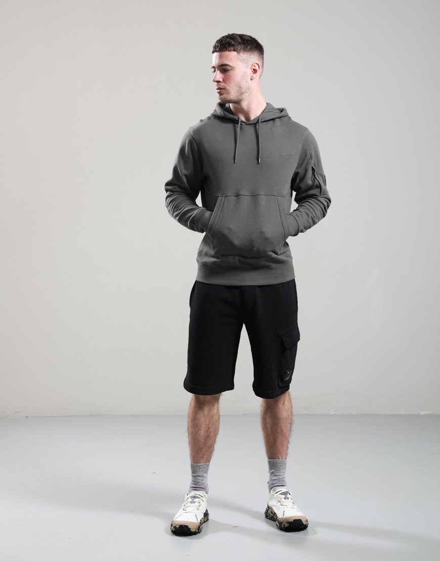 C.P. Company Diagonal Raised Fleece Hooded Lens Sweatshirt Gunmetal