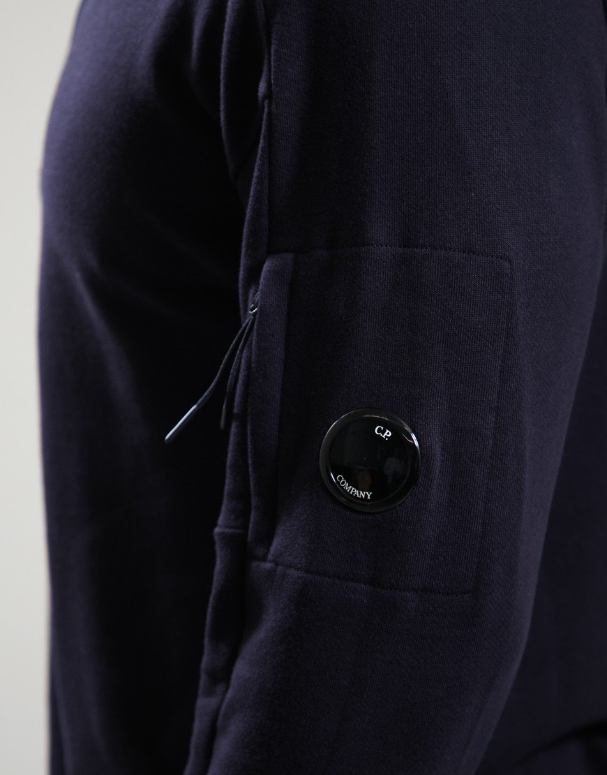 C.P. Company Diagonal Raised Fleece Half Zip Lens Sweatshirt Total Eclipse