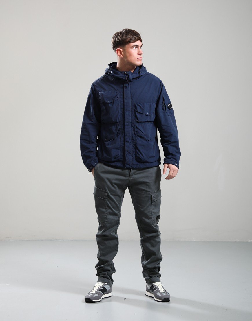 C.P. Company Flatt Nylon Goggle Jacket Midnight Navy