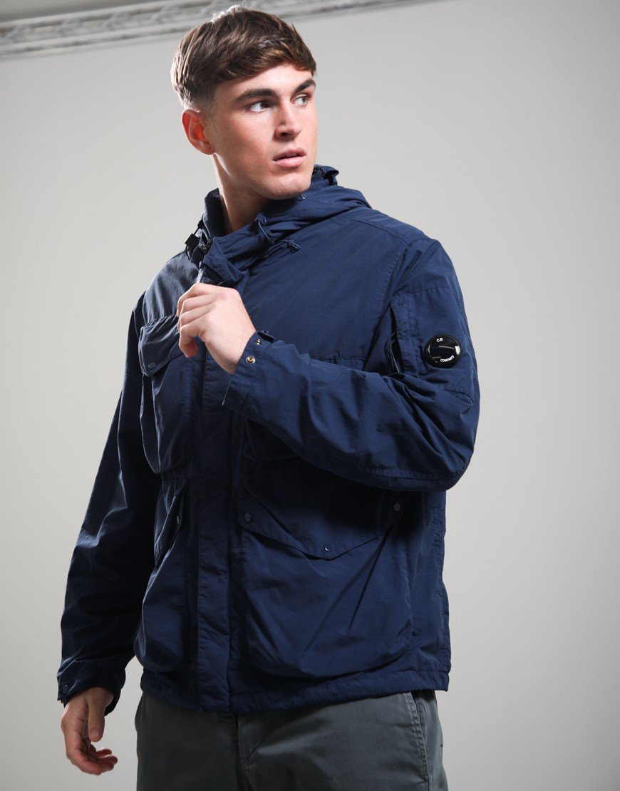 C.P. Company Flatt Nylon Goggle Jacket Midnight Navy