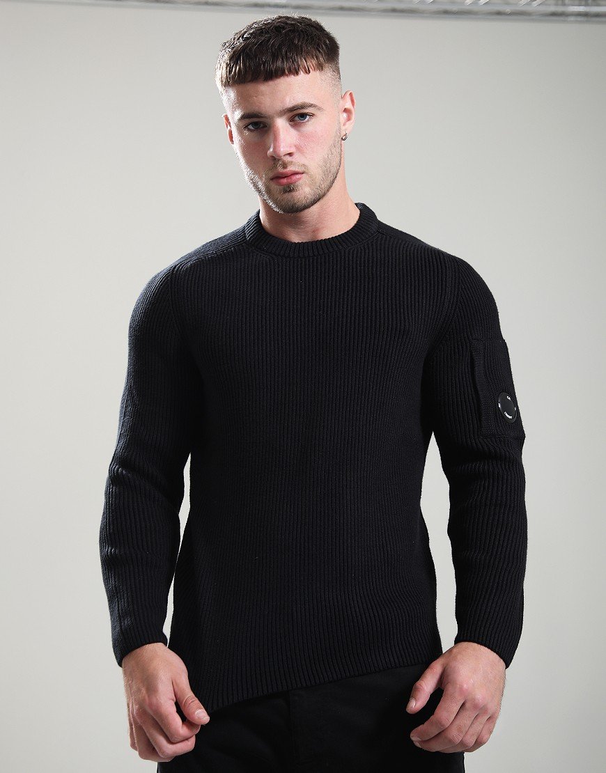 C.P. Company Full Rib Crew Neck Knit Black