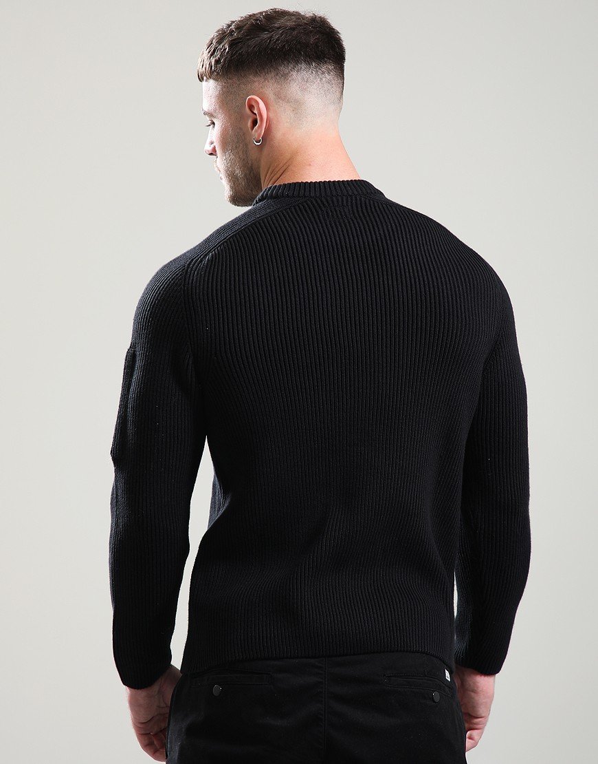 C.P. Company Full Rib Crew Neck Knit Black