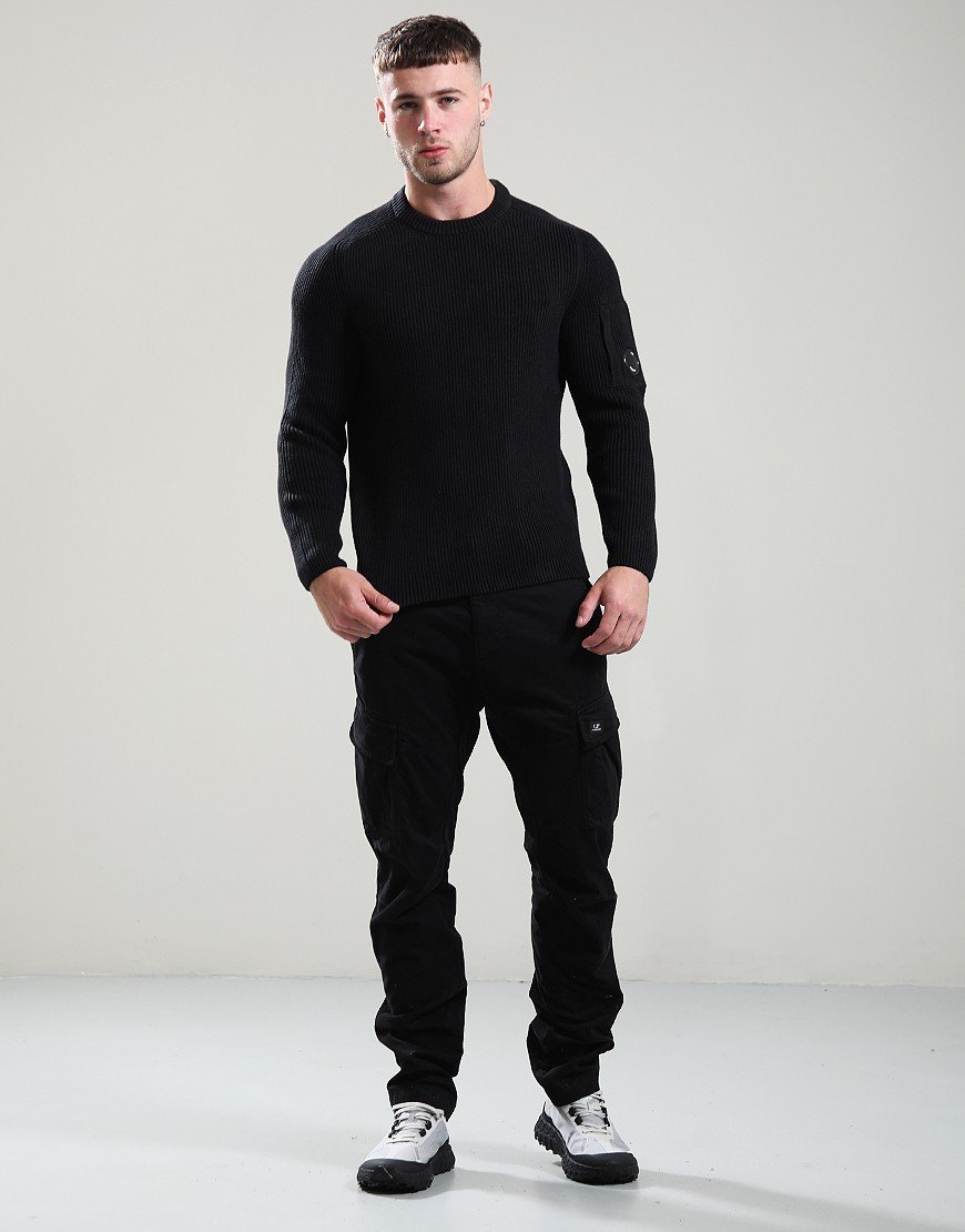 C.P. Company Full Rib Crew Neck Knit Black