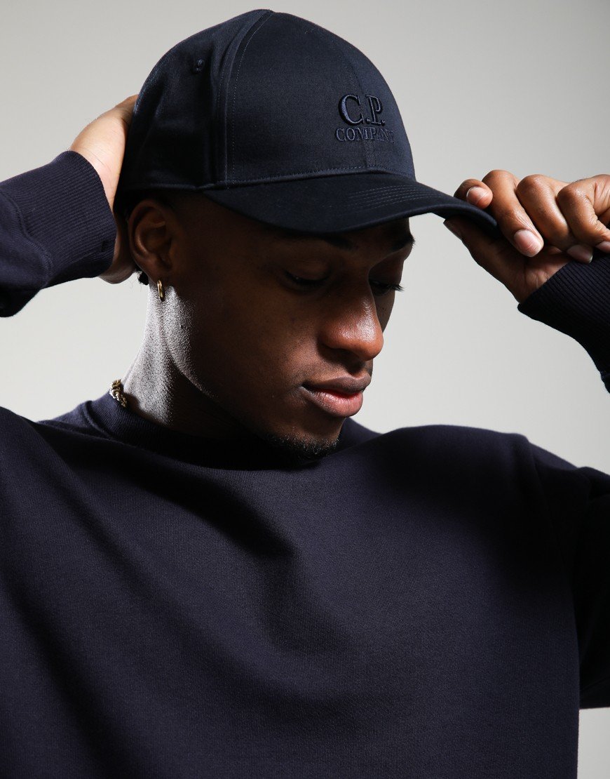 C.P. Company Gabardine Logo Cap Total Eclipse