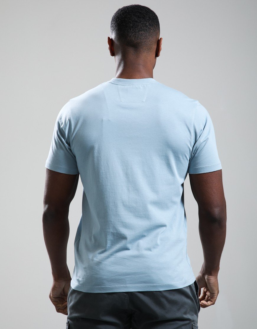 C.P. Company Jersey 30/1 Logo Label T-Shirt Silver Blue