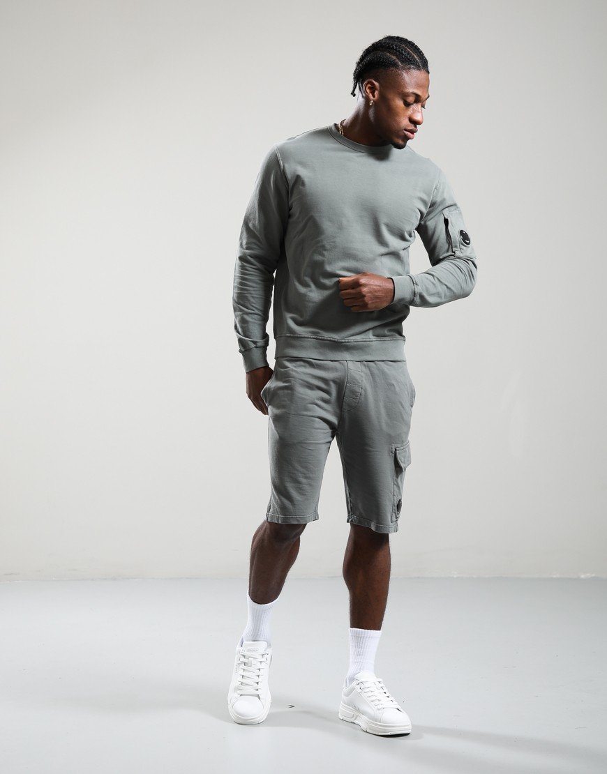 C.P. Company Light Fleece Cargo Lens Sweat Shorts Gunmetal