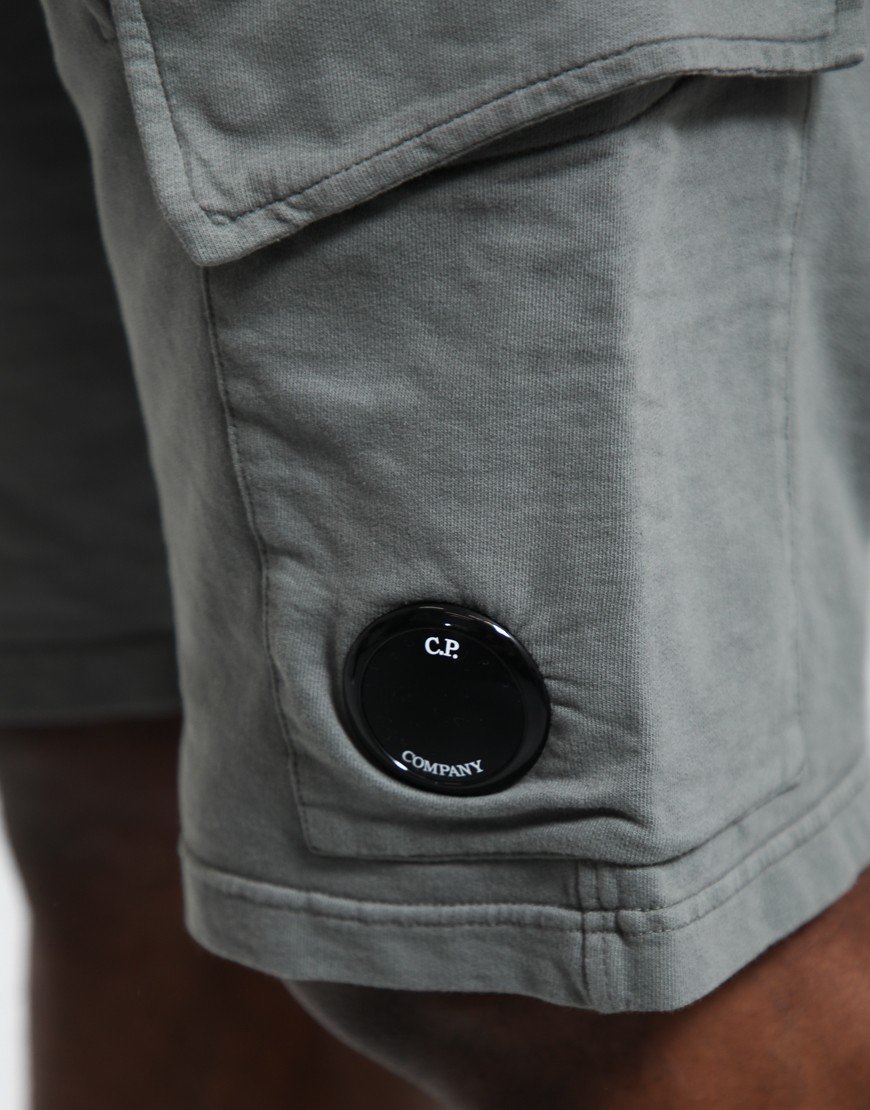 C.P. Company Light Fleece Cargo Lens Sweat Shorts Gunmetal