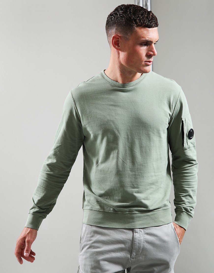 C.P. Company Light Fleece Crew Sweat Seagrass