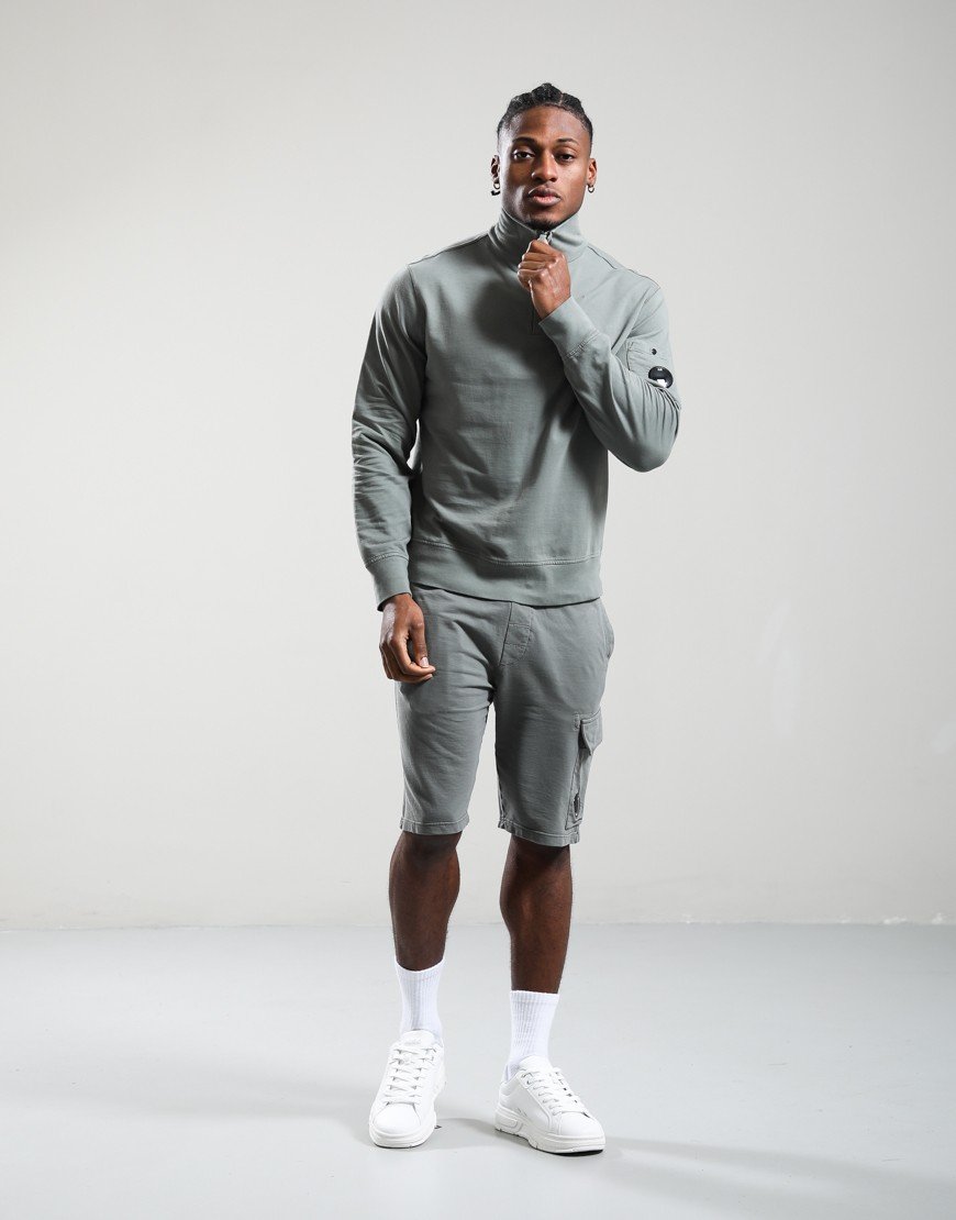 C.P. Company Light Fleece Half Zip Lens Sweat Gunmetal