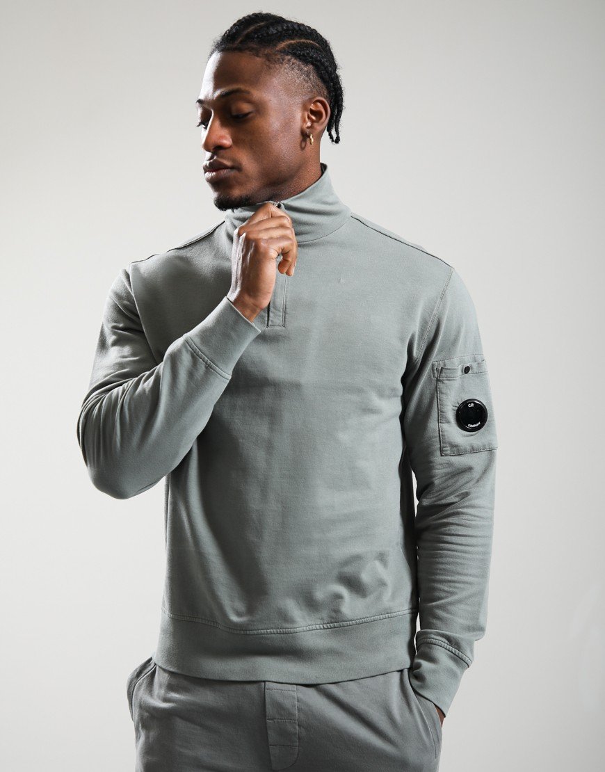 C.P. Company Light Fleece Half Zip Lens Sweat Gunmetal
