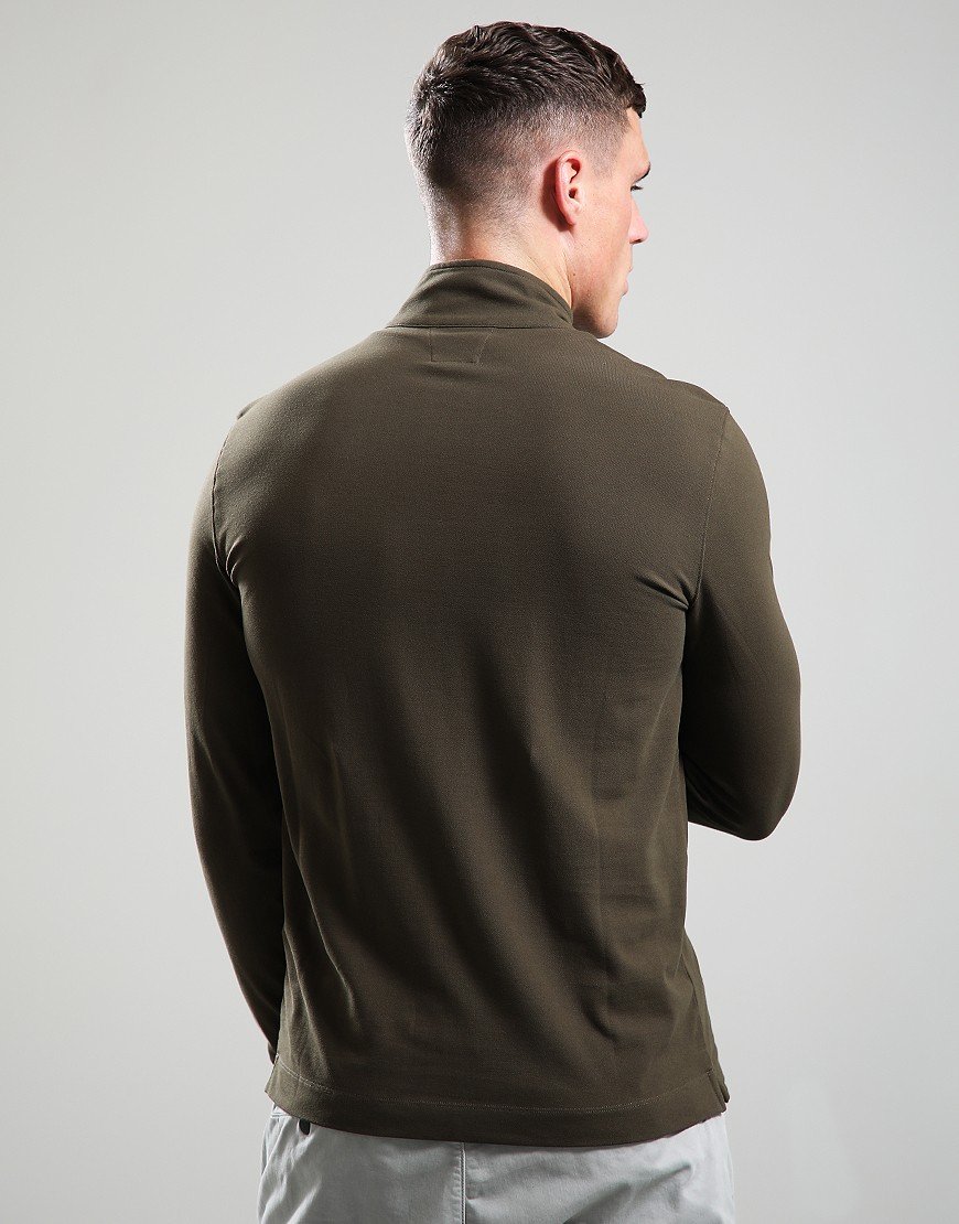 C.P. Company Long Sleeve Piquet Polo Shirt Ivy Green